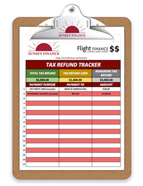 sunset-tax-refund-tracker-clipboard